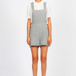 Combinaison short coton texturé – Gris Clair