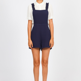 Combinaison short coton texturé – Marine